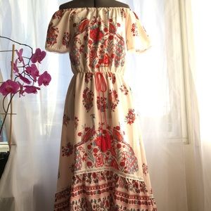 Off the shoulder, high low festive dress